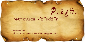 Petrovics Ödön névjegykártya